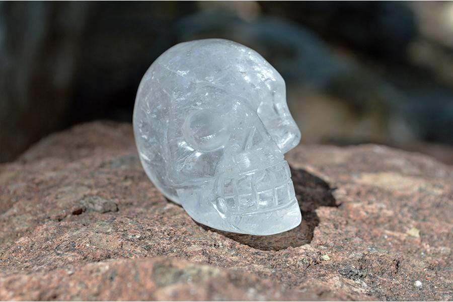 Crystal Wholesale Clear Quartz Crystal Skulls, with Rainbows - AAA - Small