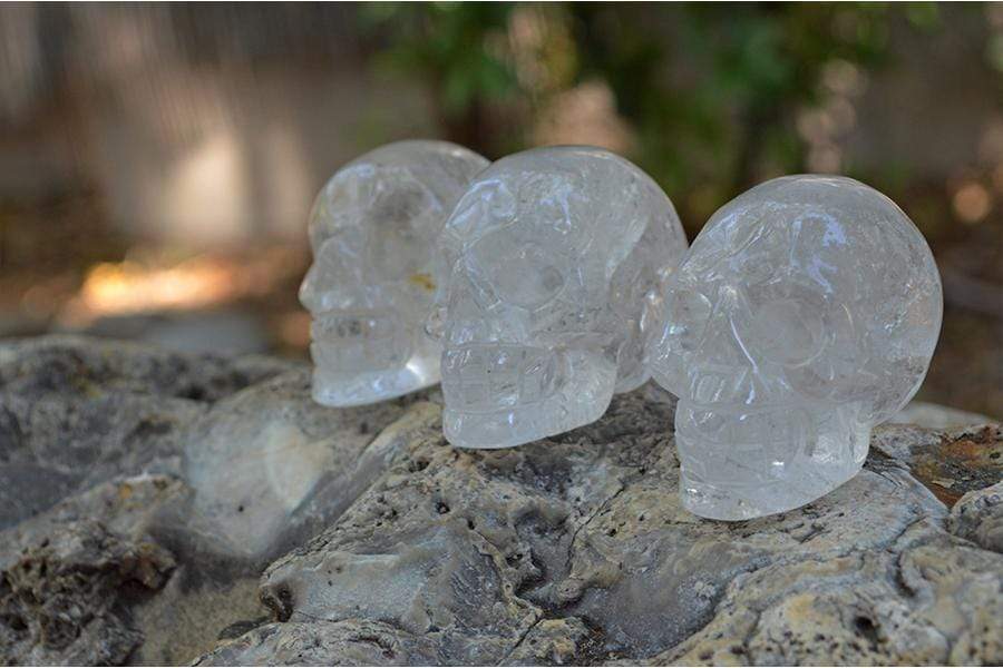 Crystal Wholesale Clear Quartz Crystal Skulls, with Rainbows - AAA - Small