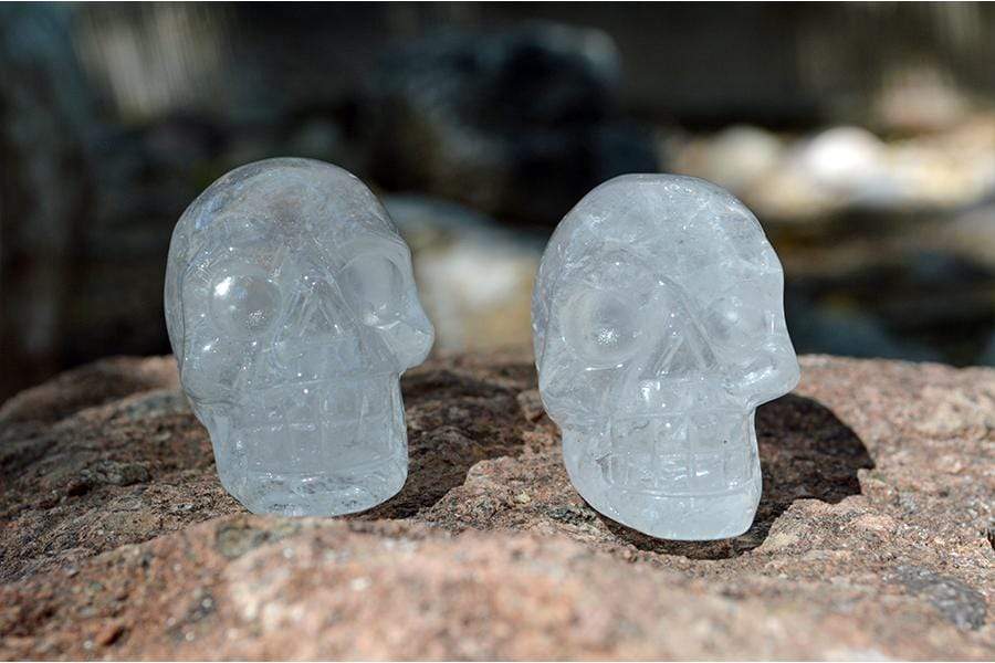 Crystal Wholesale Clear Quartz Crystal Skulls, with Rainbows - AAA - Small