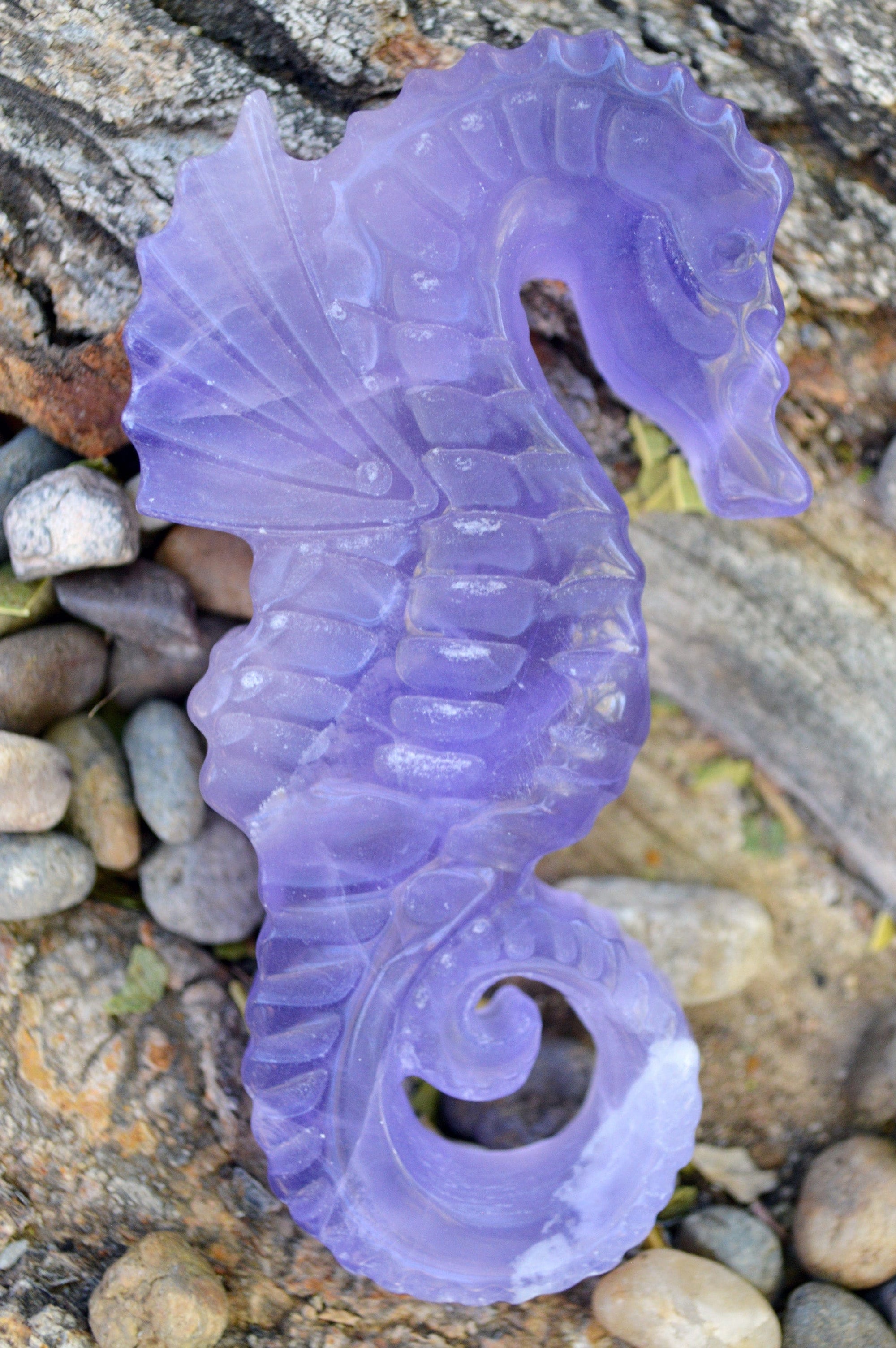 Crystal Wholesale Copy of Blue and Purple Fluorite Seahorse | Hand Carved  | Medium | AAA Quality | II