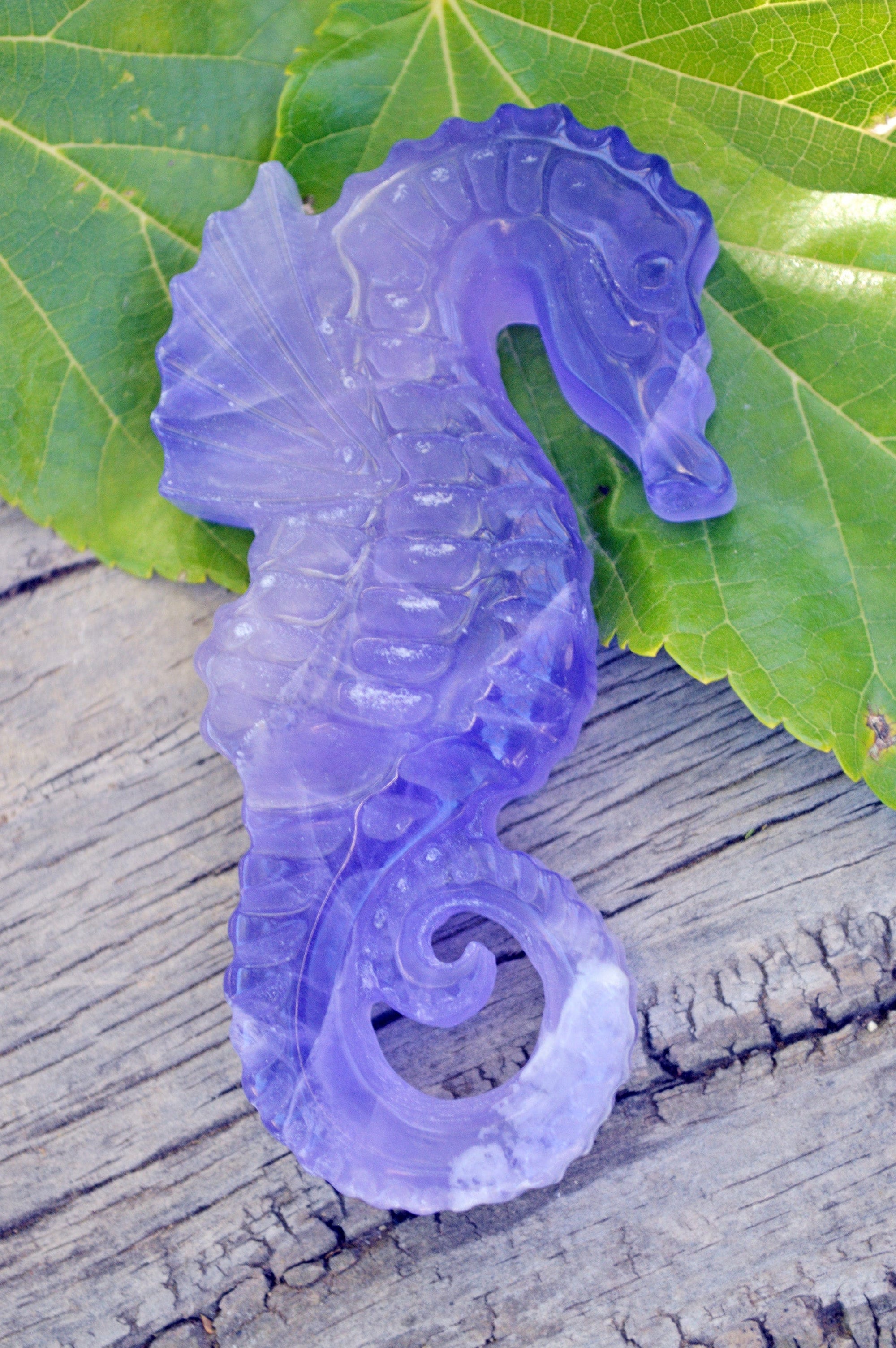 Crystal Wholesale Copy of Blue and Purple Fluorite Seahorse | Hand Carved  | Medium | AAA Quality | II