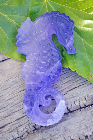 Crystal Wholesale Copy of Blue and Purple Fluorite Seahorse | Hand Carved  | Medium | AAA Quality | II