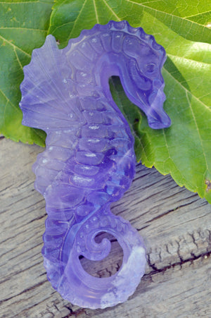 Crystal Wholesale Copy of Blue and Purple Fluorite Seahorse | Hand Carved  | Medium | AAA Quality | II