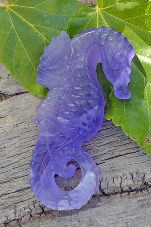 Crystal Wholesale Copy of Blue and Purple Fluorite Seahorse | Hand Carved  | Medium | AAA Quality | II