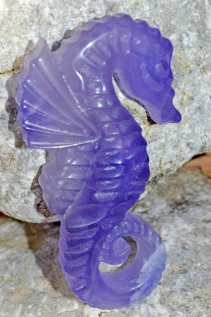 Crystal Wholesale Copy of Blue and Purple Fluorite Seahorse | Hand Carved  | Medium | AAA Quality | II