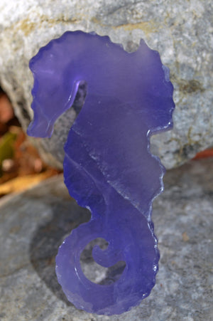 Crystal Wholesale Copy of Blue and Purple Fluorite Seahorse | Hand Carved  | Medium | AAA Quality | II