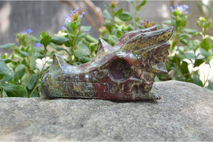 Crystal Wholesale Dragon Blood Jasper Carved Crystal Dragon Skull  03 - Large