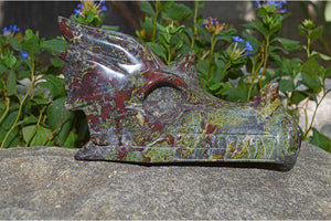 Crystal Wholesale Dragon Blood Jasper Carved Crystal Dragon Skull  03 - Large