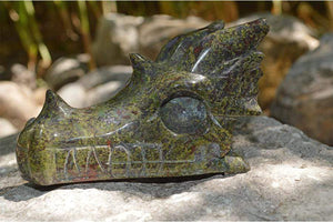 Crystal Wholesale Dragon Blood Jasper Carved Crystal Dragon Skull  03 - Medium