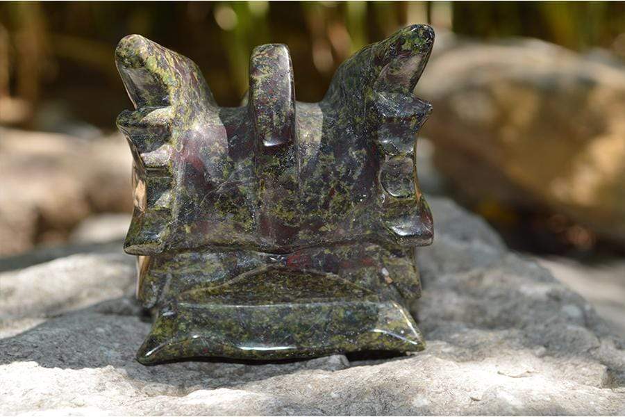 Crystal Wholesale Dragon Blood Jasper Carved Crystal Dragon Skull  03 - Medium