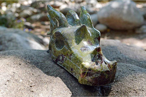 Crystal Wholesale Dragon Blood Jasper Carved Crystal Dragon Skull  04 - Large