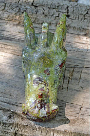 Crystal Wholesale Dragon Blood Jasper Carved Crystal Dragon Skull  04 - Large