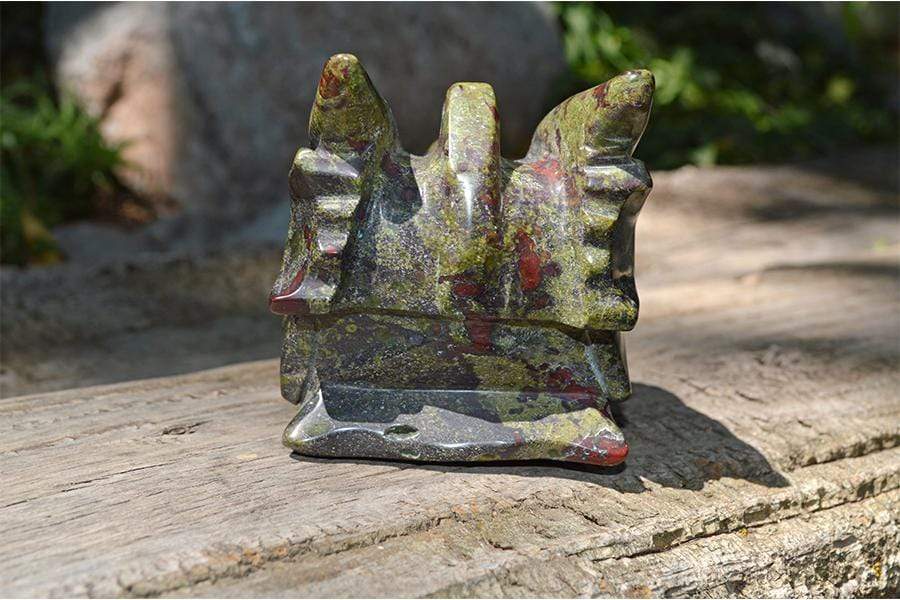Crystal Wholesale Dragon Blood Jasper Carved Crystal Dragon Skull  05 - Large