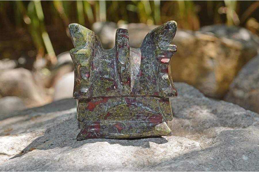 Crystal Wholesale Dragon Blood Jasper Carved Crystal Dragon Skull  05 - Medium
