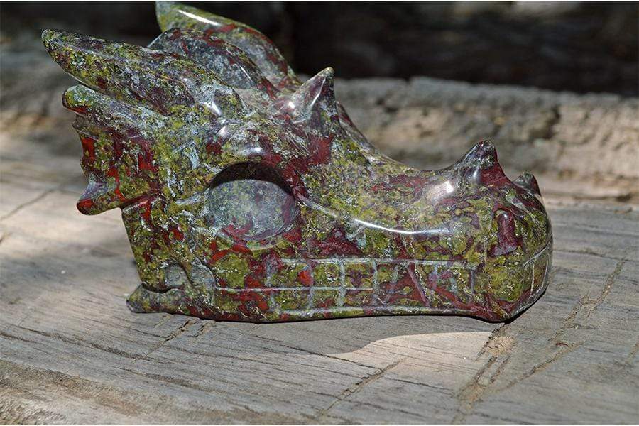 Crystal Wholesale Dragon Blood Jasper Carved Crystal Dragon Skull  05 - Medium