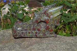 Crystal Wholesale Dragon Blood Jasper Carved Crystal Dragon Skull  05 - Medium