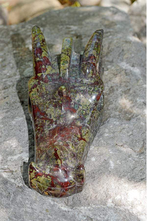 Crystal Wholesale Dragon Blood Jasper Carved Crystal Dragon Skull  07 - Large