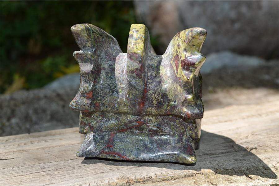 Crystal Wholesale Dragon Blood Jasper Carved Crystal Dragon Skull  07 - Large