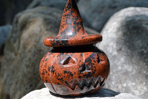 Crystal Wholesale Eyes - Triangle Mahogany Obsidian Jack-O-Lantern | Pumpkin | Halloween | Home | Protection | Decoration