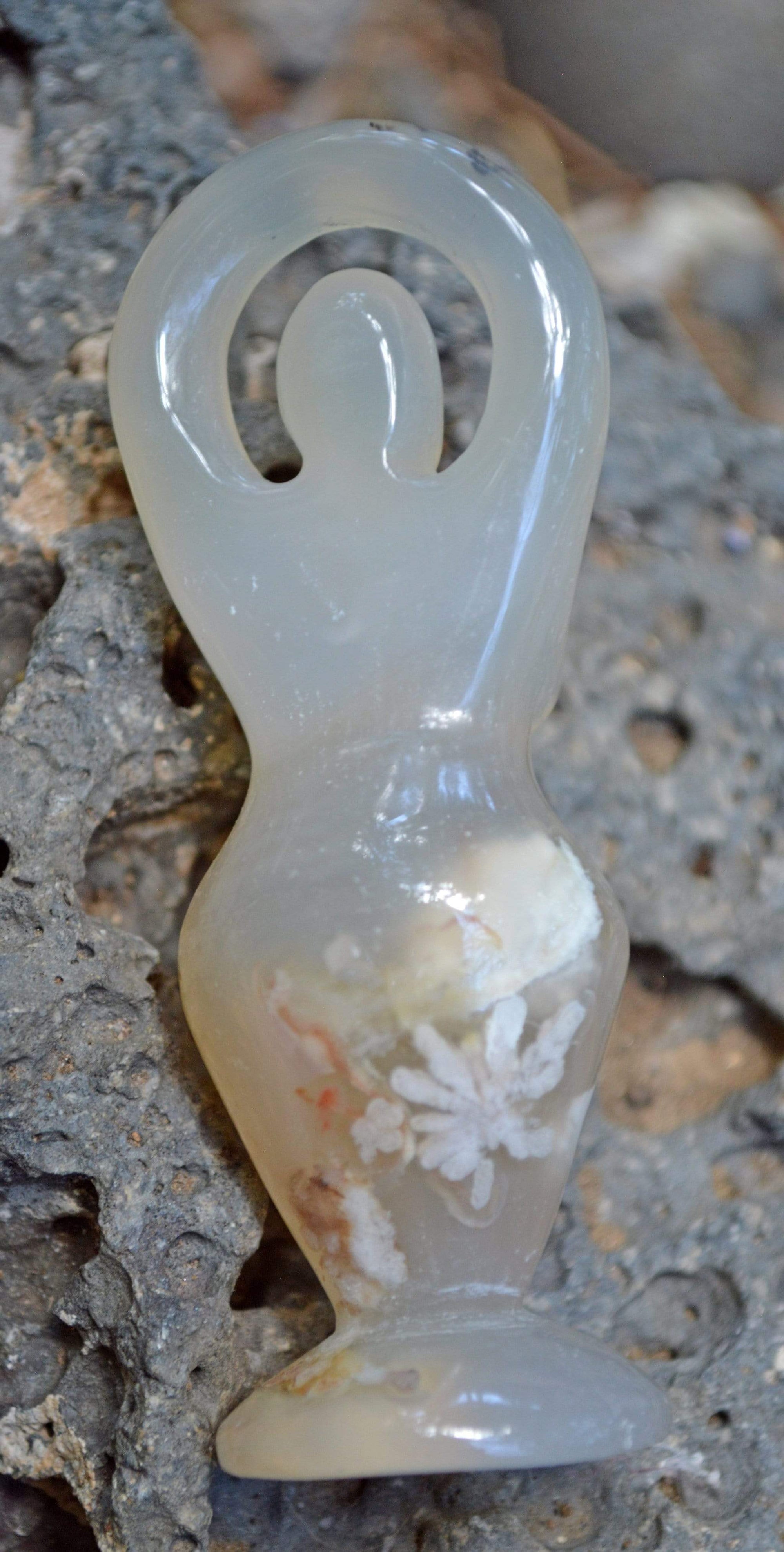 Crystal Wholesale Flower Agate Goddess Crystal Carvings - Small