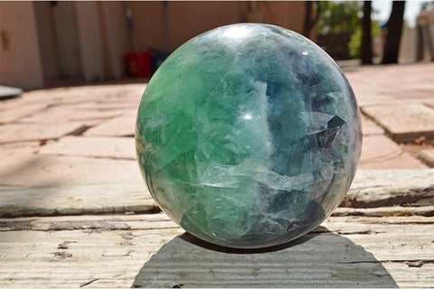 Fluorite Crystal Sphere Carvings - Large