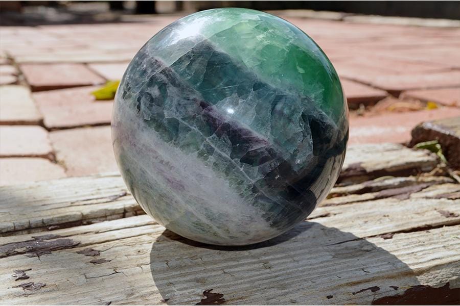 Fluorite Crystal Sphere Carvings - Large