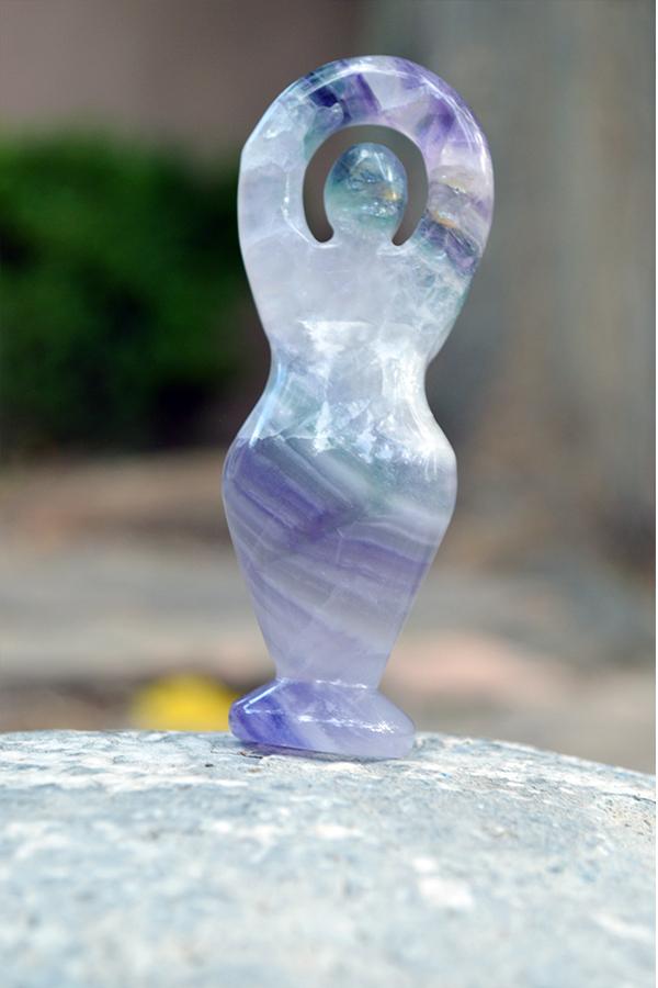 Crystal Wholesale Fluorite Quartz Goddess Crystal Carvings - Small