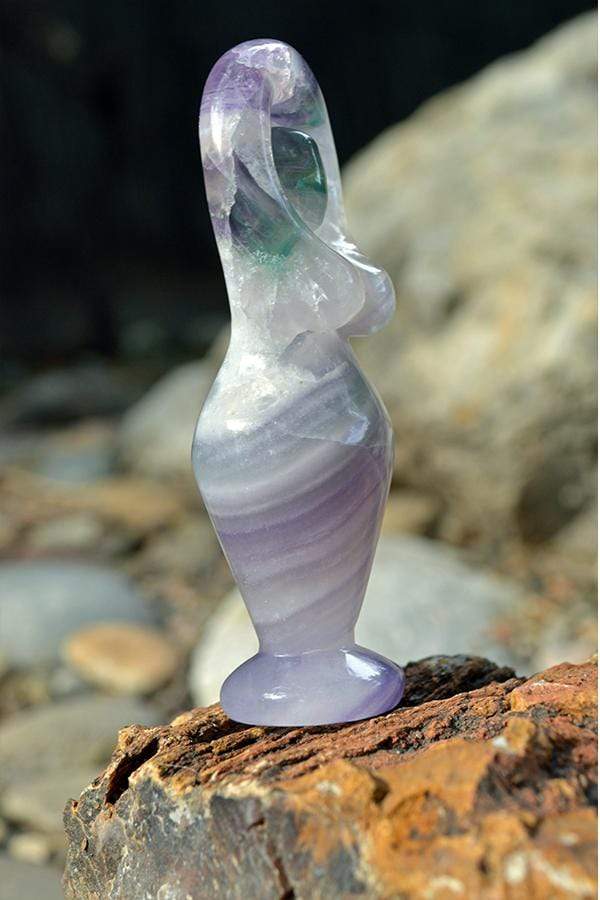 Crystal Wholesale Fluorite Quartz Goddess Crystal Carvings - Small