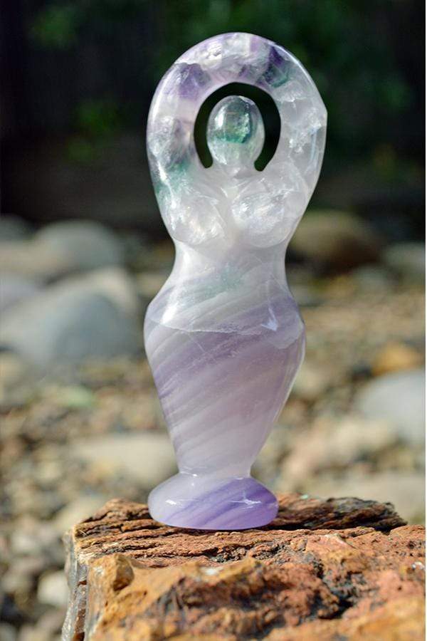 Crystal Wholesale Fluorite Quartz Goddess Crystal Carvings - Small