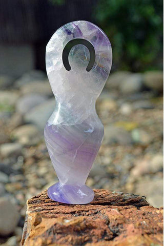 Fluorite Quartz Goddess Crystal Carvings - Small