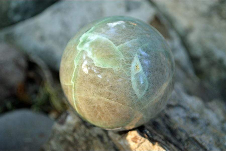 Crystal Wholesale Green Moonstone with Garnierite Crystal Sphere