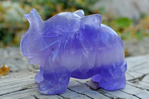 Crystal Wholesale Hand Carved Purple & White Fluorite Elephant| AAA++ Quality | Medium