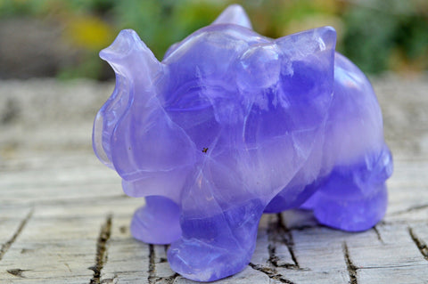 Hand Carved Purple & White Fluorite Elephant| AAA++ Quality | Medium
