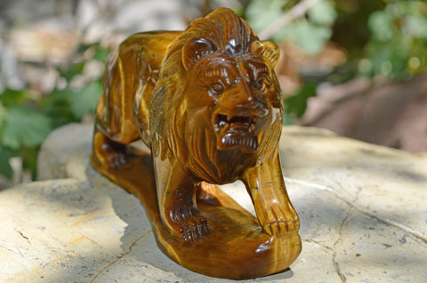 Hand Carved Tiger Eye Lion II