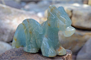 Crystal Wholesale i - 11.82 oz Blue Onyx Crystal Dragon Carving - Medium