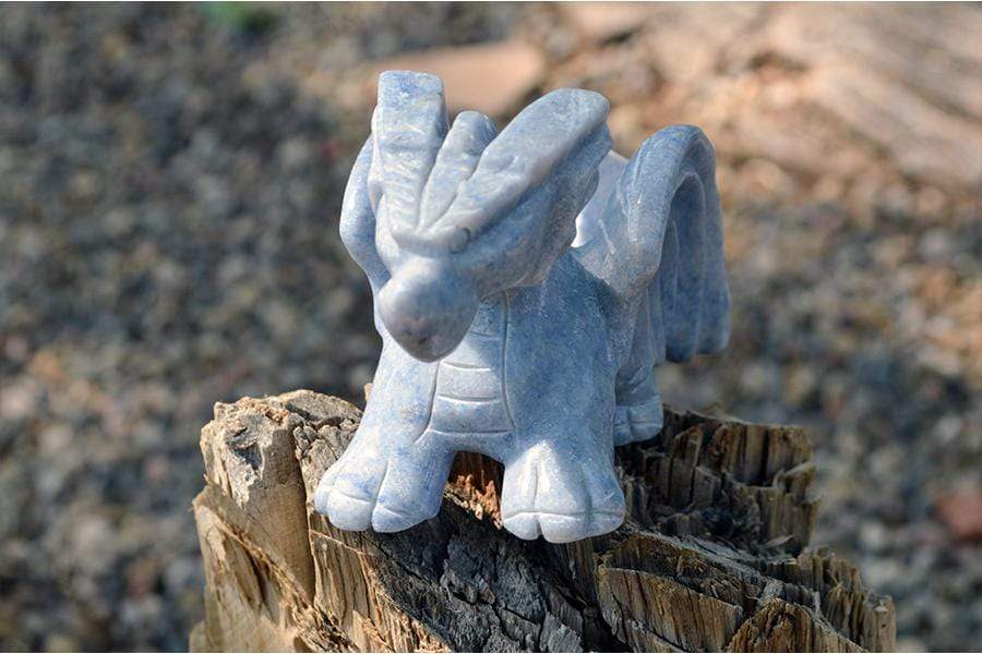 Crystal Wholesale ii - 9.77 oz Blue Aventurine Crystal Dragon Carving - Medium