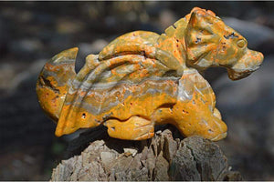 Crystal Wholesale iii - 11.92 oz Bumblebee "Jasper" Crystal Dragon Carving - Medium
