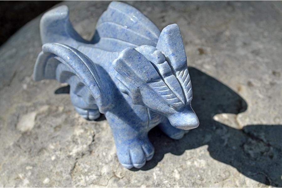 Crystal Wholesale iv - 9.24 oz (Smallest) Blue Aventurine Crystal Dragon Carving - Medium