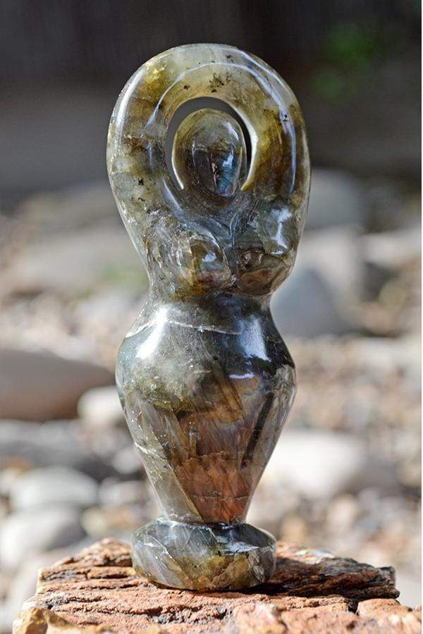 Crystal Wholesale Labradorite Goddess Crystal Carvings - Small