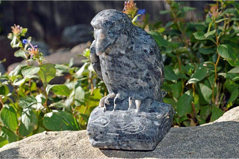 Larvikite Raven Crystal Carving - Medium