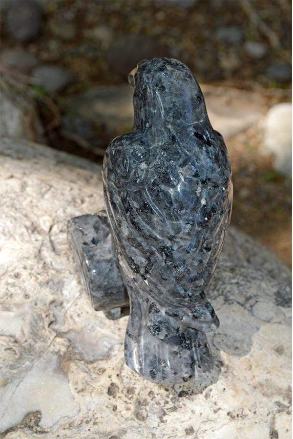 Crystal Wholesale Larvikite Raven Crystal Carving - Medium