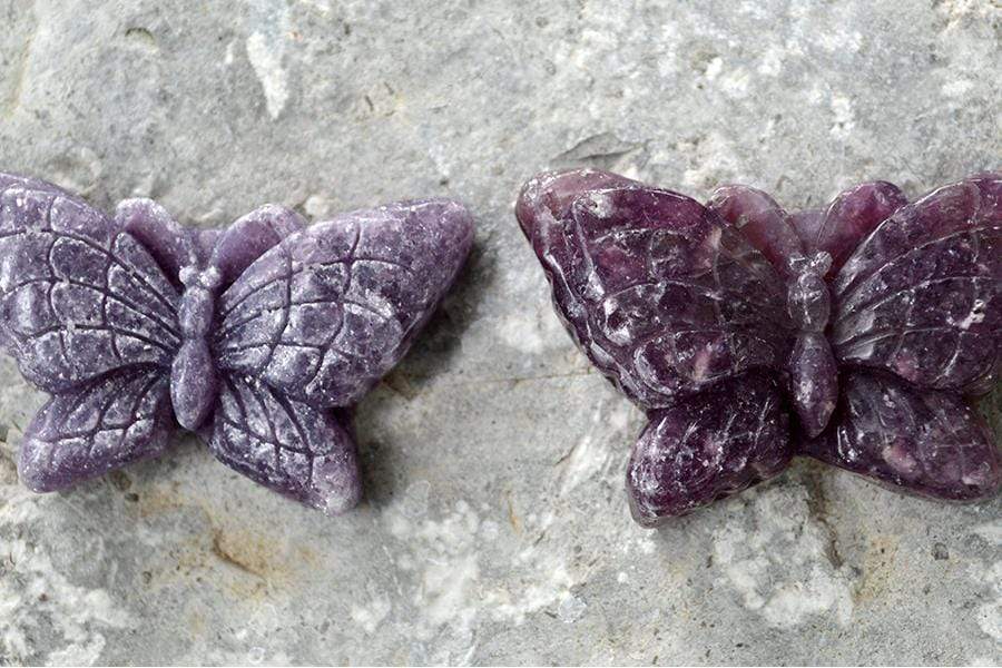 Crystal Wholesale Lepidolite Butterfly Crystal Carving - Small