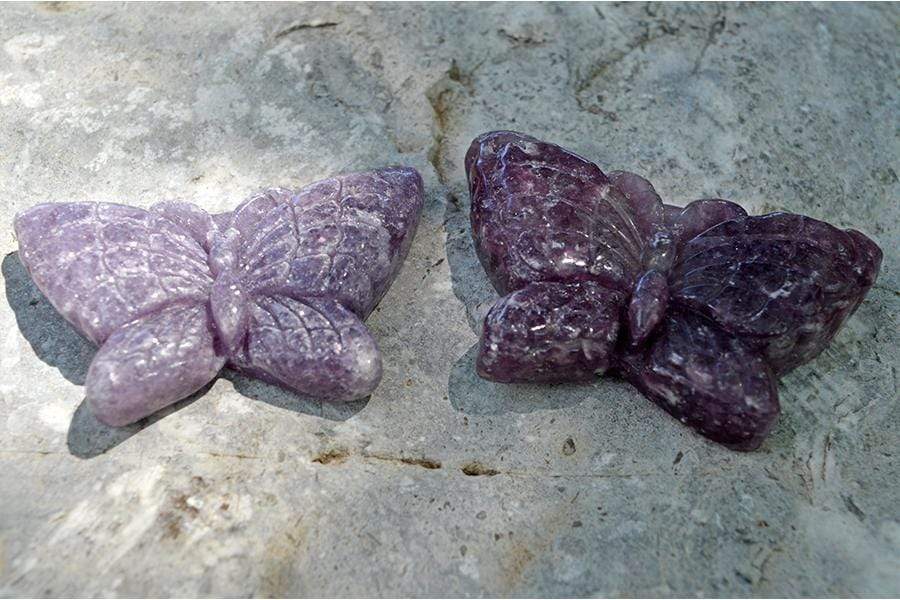 Crystal Wholesale Lepidolite Butterfly Crystal Carving - Small