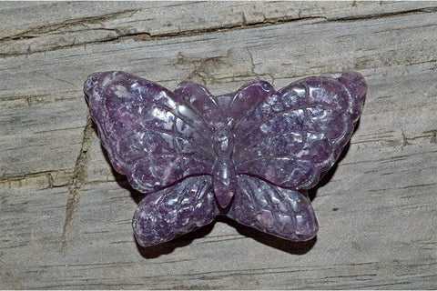 Lepidolite Butterfly Crystal Carving - Small