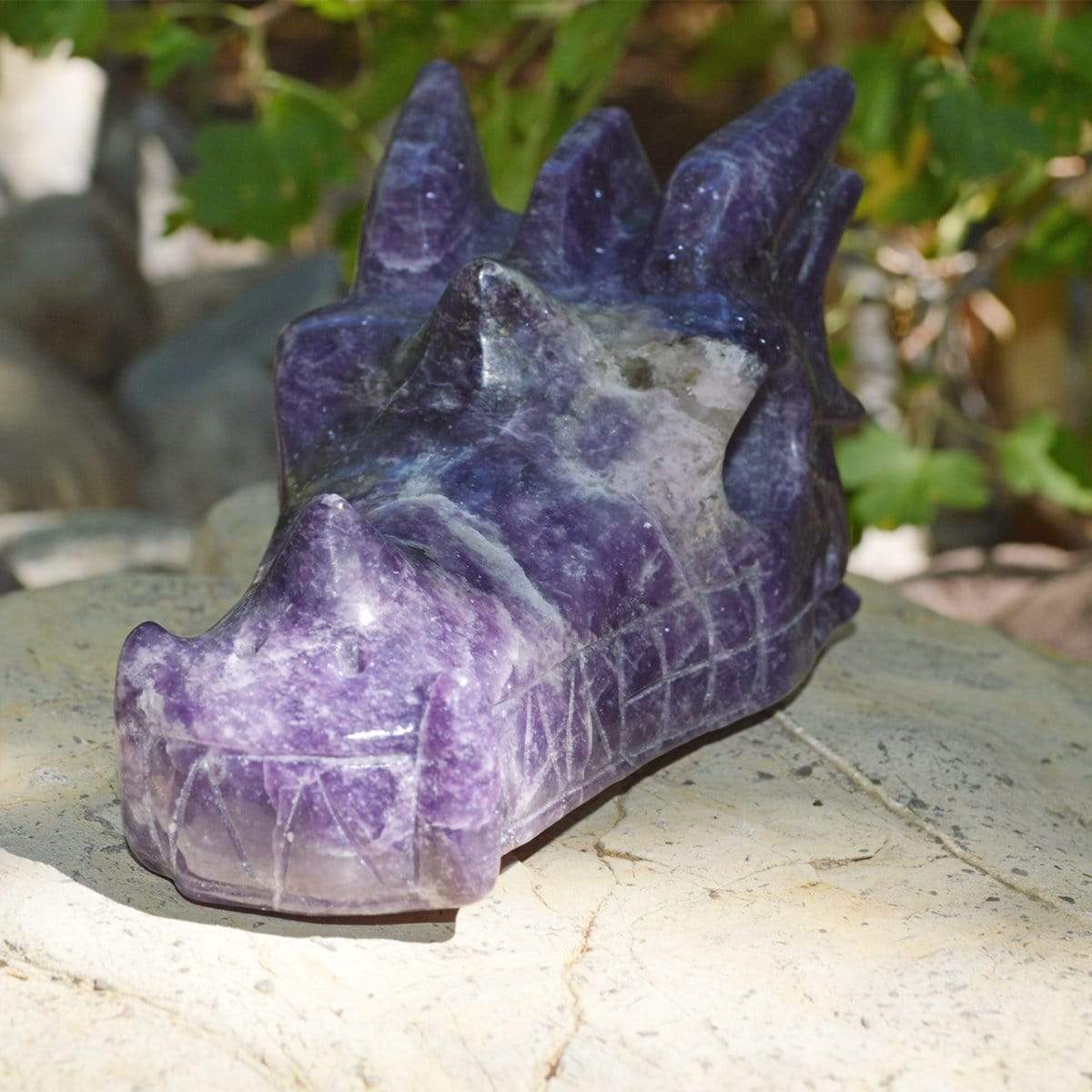 Crystal Wholesale Lepidolite Dragon Skull Crystal Carving - Large
