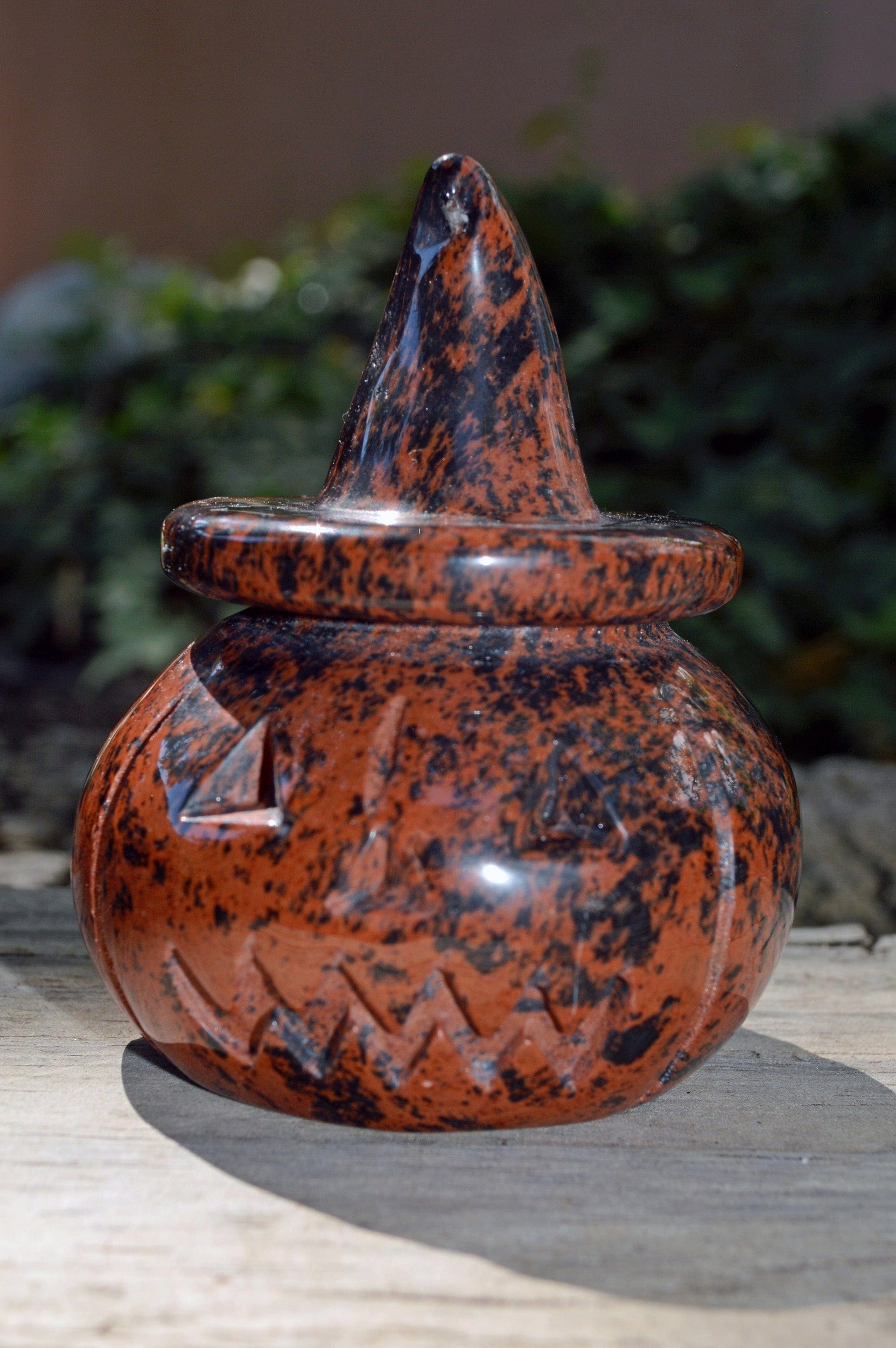 Crystal Wholesale Mahogany Obsidian Jack-O-Lantern | Pumpkin | Halloween | Home | Protection | Decoration