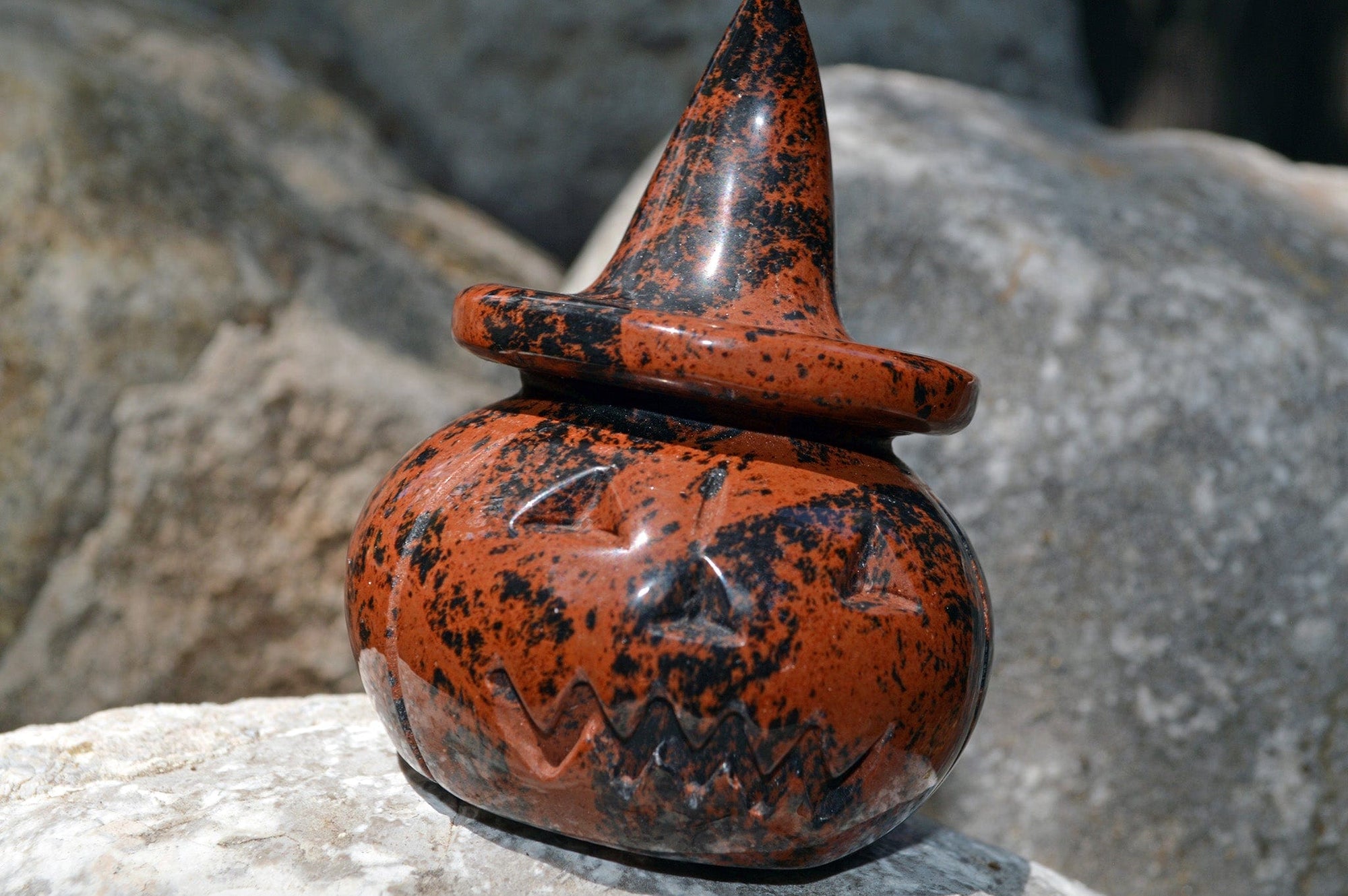 Crystal Wholesale Mahogany Obsidian Jack-O-Lantern | Pumpkin | Halloween | Home | Protection | Decoration