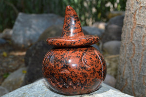 Crystal Wholesale Mahogany Obsidian Jack-O-Lantern | Pumpkin | Halloween | Home | Protection | Decoration