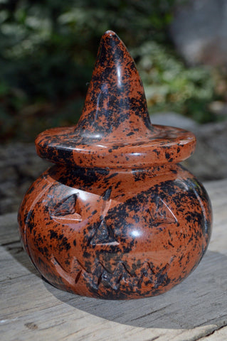 Mahogany Obsidian Jack-O-Lantern | Pumpkin | Halloween | Home | Protection | Decoration