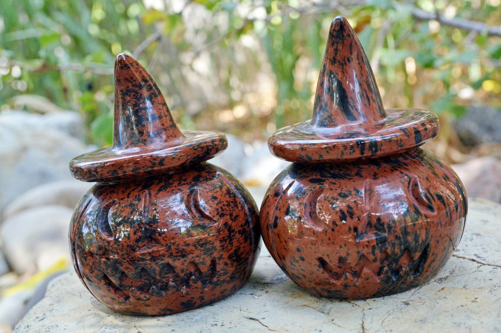 Crystal Wholesale Mahogany Obsidian Jack-O-Lantern | Pumpkin | Halloween | Home | Protection | Decoration